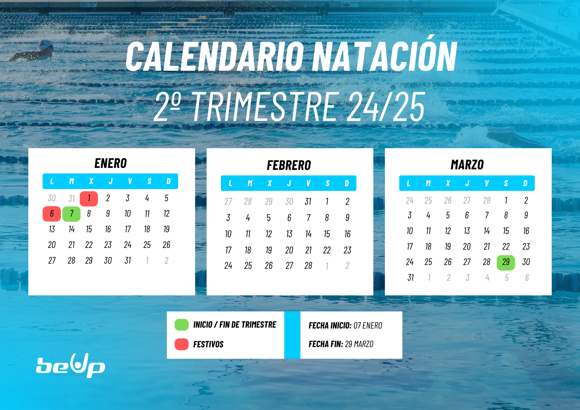 Curso natación 2º trimestre